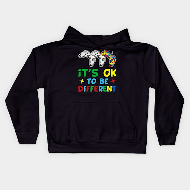 It's Ok To Be Different Control Puzzle Kids Hoodie by kimmygoderteart